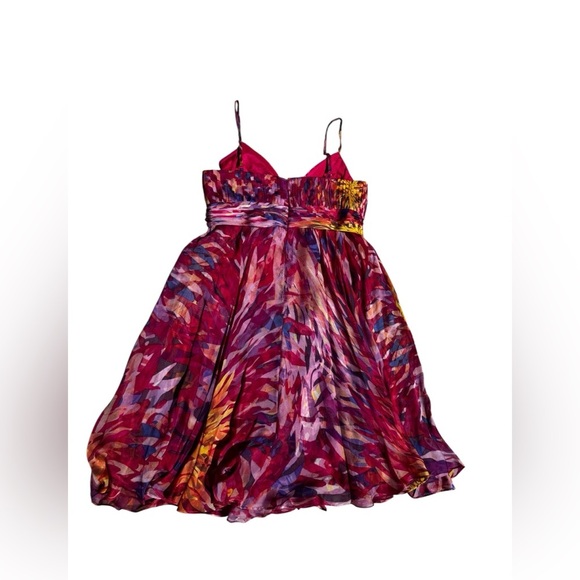 Vintage Alberto Makali 100 Silk Whimsical Fairy Y2K Beaded Jeweled Dress Size 12 - Picture 8 of 11